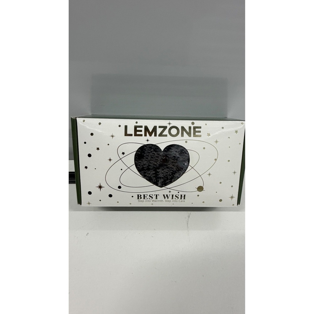 Lemzone Mens Warm Cabin Socks Fleece Lined Non Slip Slipper Socks Grey Grips